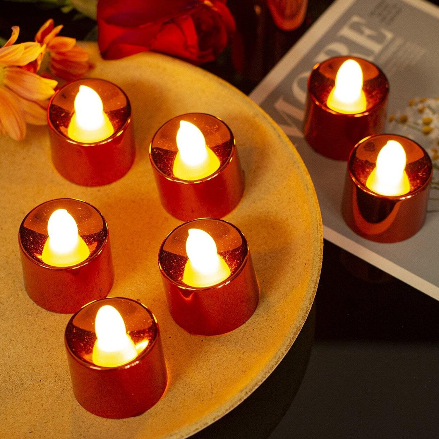 Electrical Candles Diya LED Tea Light, Plastic Candle Light Candle Candle, Diwali (24 Pc Set) Electrical Candles Diya LED Tea Light, Plastic Candle Light Candle Candle, Diwali (24 Pc Set)